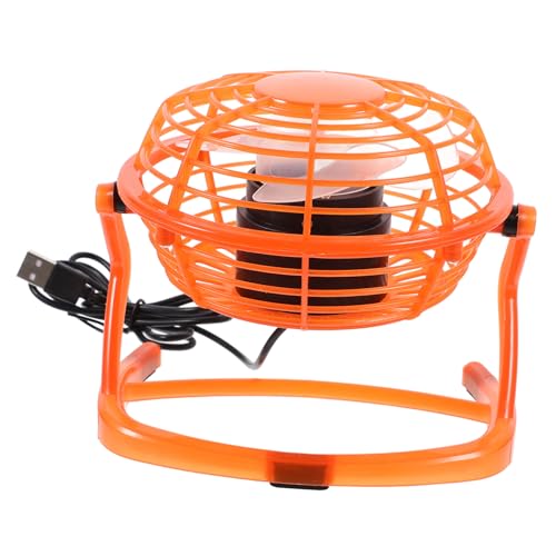 Holibanna Mini USB Orange Leiser Verstellbarer Tischventilator mit Kabel Stromsparend Dc Kompakter USB Lüfter aus Robustem Kunststoff für Büro und Reisen von Holibanna