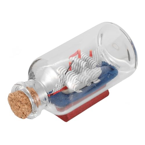 Holibanna Miniatur Segelboot Driftflasche Glasflasche Dekorationsstück Handgefertigtes Piratenschiff Modell Geschenkidee für Bootsfahrer und Segler für Vitrine und Schreibtisch von Holibanna