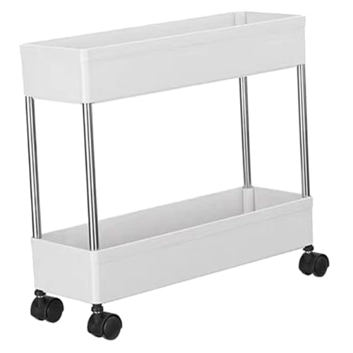 Holibanna Multi-Layer-Speicher-Rack-Trolley Gestell Büro Küchenwagen Organisation Barwagen für zu Hause schubkarre Mehrzweckwagen mit Rädern Gebrauchswagen Küchenregal Eisen Weiß von Holibanna