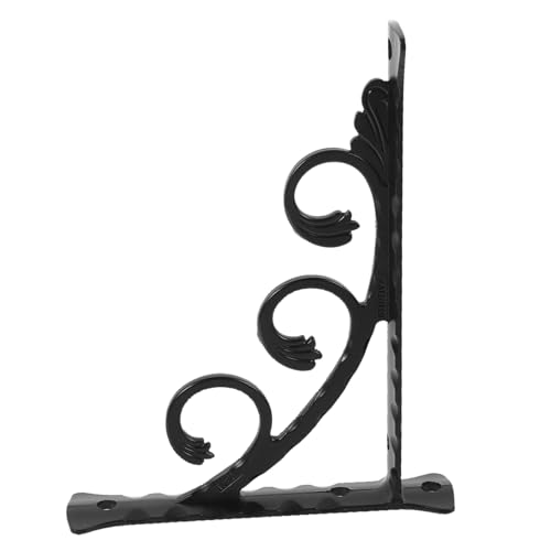 Holibanna Praktische Metall Regalhalterung Dreieckiger Wandhalter Verstärkt Stabil Vielseitig für Bücherregal Gartenregal und Wandregal Schwarz Robust und Platzsparend von Holibanna
