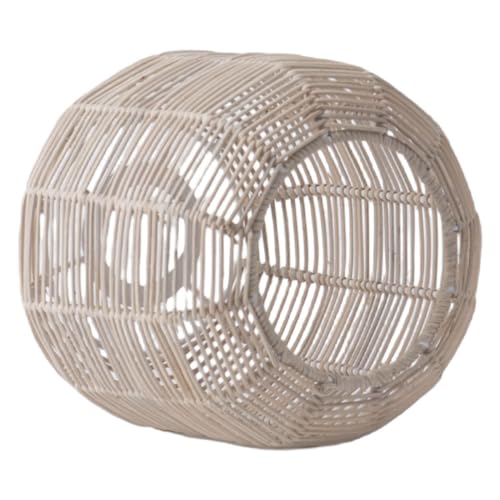 Holibanna Rattan Lampenschirm Ersatzschirm für Hängeleuchten Handgewebt Robustes Eisenring Design Moderner Lampenschirm für Wohnzimmer Esszimmer Hotels Einfache Montage Natürlicher Boho von Holibanna