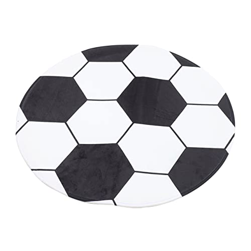 Holibanna Runder Fußball Teppich mit Rutschfester Unterlage Strapazierfähige Bürostuhl Matte Bodenschutz für Holzböden Dekorativer Wohnzimmer und Bürovorleger Leicht zu Reinigen von Holibanna