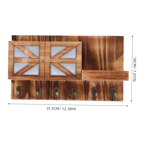 Holibanna Rustikaler Wand Montage Schlüsselhalter mit Regal aus Multifunktionaler Garderobenhaken und Briefablage für Flur Bauernhaus Stil Natürliche Holzoptik Einfache Montage Braun Holibanna Rustikaler Wand Montage Schlüsselhalter mit Regal aus Multifunktionaler Garderobenhaken und Briefablage für Flur Bauernhaus Stil Natürliche Holzoptik Einfache Montage Braun von Holibanna