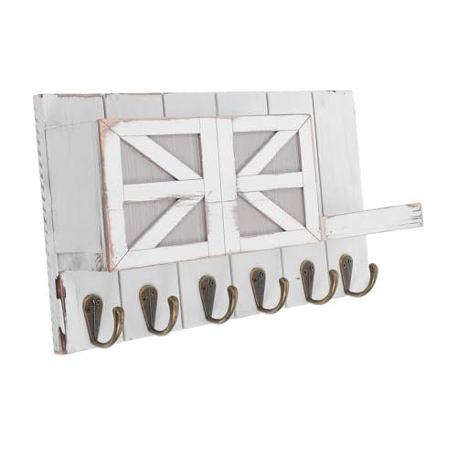 Holibanna Rustikaler Wandhalter aus Holz mit Schwebendem Regal Garderobenhaken und Schlüsselablage Multifunktionaler Wandorganizer für Flur Eingangsbereich Effektive Aufbewahrung und Holibanna Rustikaler Wandhalter aus Holz mit Schwebendem Regal Garderobenhaken und Schlüsselablage Multifunktionaler Wandorganizer für Flur Eingangsbereich Effektive Aufbewahrung und von Holibanna