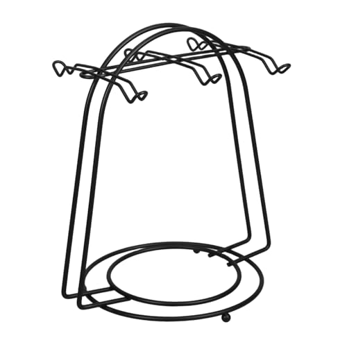 Holibanna Schwarzer Metall Tassenhalter mit Rundem Sockel Platzsparendes Küchenregal für Untertassen Stabiles Display für Kaffee und Teetassen Minimalistisches Design Langlebige von Holibanna