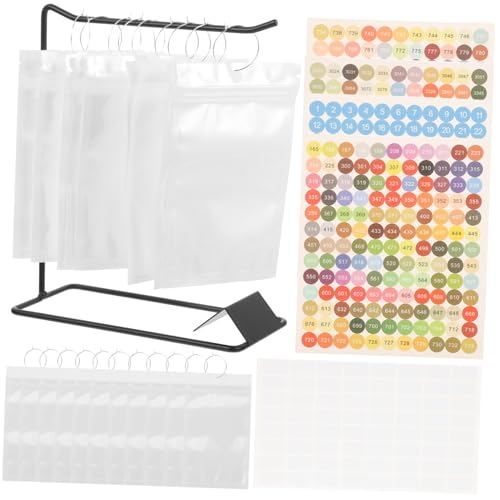 Holibanna Schwarzes Teiliges Desktop Aufbewahrungsregal mit Transparenten Wiederverschließbaren Beuteln zur Schmuck und Bastelmaterialien Organisation Platzsparend für Büro und Zuhause von Holibanna