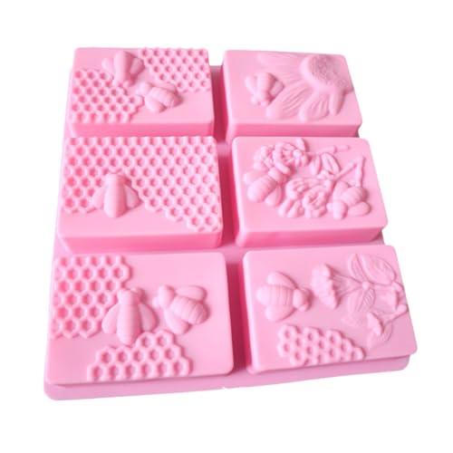 Holibanna Silikon Honigwabenform Hitze Kältebeständig Flexible DIY Seifen Eiswürfelform Quadratische Silikonbackform für Kuchen Pralinen Süßigkeiten und Desserts Zufällige Zufällige Farbe von Holibanna