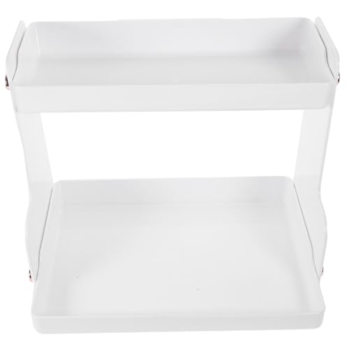 Holibanna Stöckiger Tisch Organizer für Badezimmer und Küche Multifunktionaler Aufbewahrungshalter für Toilettenartikel und Pflegeprodukte Weißes Design für Ordnung von Holibanna