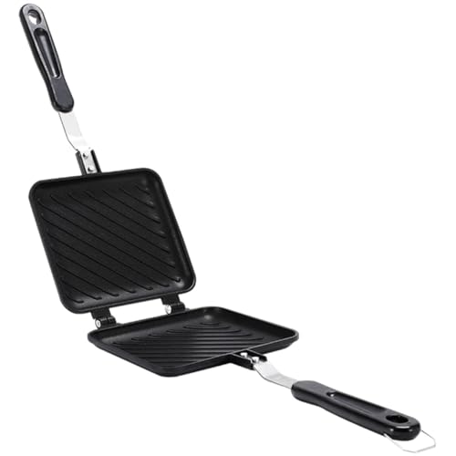 Holibanna Antihaft Sandwich Maker aus Aluminium für Herd Induktion Doppelseitige Brotbackform für Toast Spiegeleier Waffeln Küchenutensilien für Frühstück von Holibanna