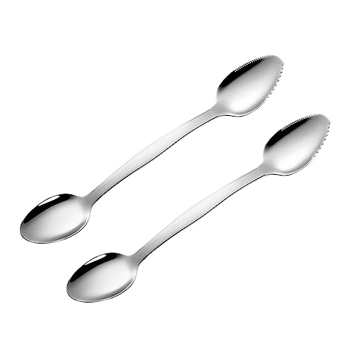 Holibanna Teiliges Doppelseitiger Fruchtschaber Löffel mit Beidseitigem Sägezahndesign Hitzebeständig Ergonomisch Geformt Leicht zu Reinigen zum Schaben von Obst und Gemüse von Holibanna