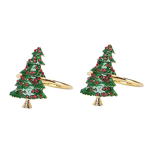 Holibanna Teiliges Weihnachtsbaum Serviettenringe aus Metall Vielseitige Napkin Holder für Tischdeko bei Festessen Hotel und Restaurant Grüne Napkin Buckles für Weihnachten und von Holibanna