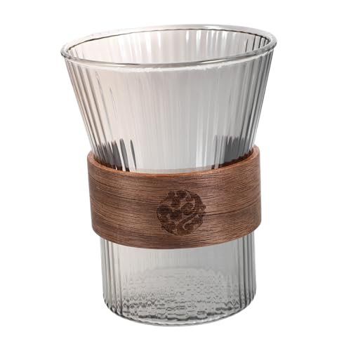 Holibanna Zahnputzbecher Aus Glas Mit Holzgriff Wiederverwendbarer Mundwasserbecher Für Badezimmer Ergonomisches Design Langlebig Und Transparent Für Haushalte Und Hotels von Holibanna