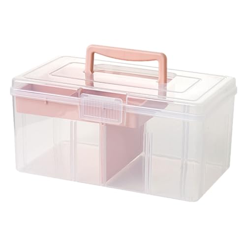 Holibanna Transparente Kunststoff Aufbewahrungsbox mit Griff Tragbarer Nähorganisator für Kunsthandwerk Doppellagiger Aufbewahrungsbehälter für Schulbedarf Holibanna Transparente Kunststoff Aufbewahrungsbox mit Griff Tragbarer Nähorganisator für Kunsthandwerk Doppellagiger Aufbewahrungsbehälter für Schulbedarf von Holibanna