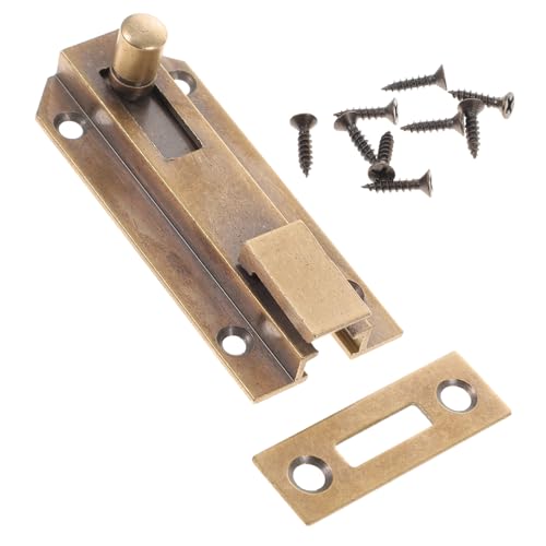 Holibanna Türschloss aus Hochwertigem Messing Rostfreie Schiebetür Riegel für Holz Französische Türen Einfache Montage Stabile Verriegelung für Innentüren und Terrassentüren von Holibanna