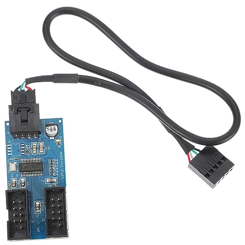 Holibanna USB Pin Splitter Adapter für Motherboard Dual Pin USB Header Verlängerungskabel mit Klebefixierung für Einfache Installation im PC Gehäuse von Holibanna