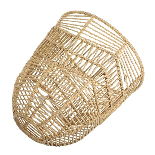 Holibanna Vintage Rattanimitat Lampenschirm für Deckenleuchten Hochwertige Lampenabdeckung im Boho für Wohnräume Restaurants und Beleuchtung von Holibanna