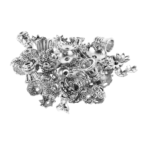 Holibanna Vintage Spacer Beads aus Robustem Metalllegierungs Material DIY Schmuckzubehör mit Filigranem Blumen Design für Halsketten Armbänder und Handgefertigte Schmuckstücke Packung Holibanna Vintage Spacer Beads aus Robustem Metalllegierungs Material DIY Schmuckzubehör mit Filigranem Blumen Design für Halsketten Armbänder und Handgefertigte Schmuckstücke Packung von Holibanna
