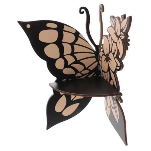 Holibanna Schmetterlings-eckregal Aus Holz Zur Wandmontage Robust Und Elegant Für Dekoration Und Organisation Von Kleinen Gegenständen in Küche Bad Oder Wohnzimmer von Holibanna