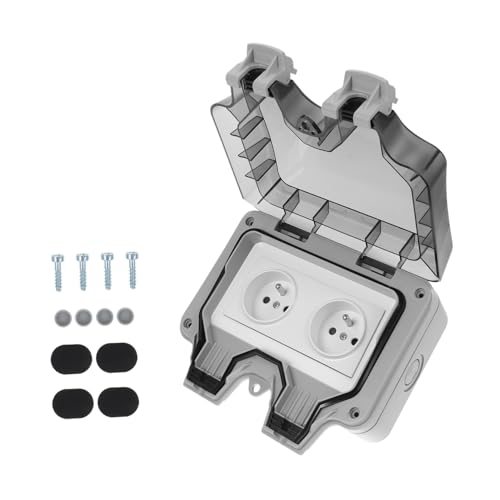 Holibanna Wasserdichte Aufputz Steckdosenbox aus Abs Schutzabdeckung für Außenbereich und Feuchtraum Stoßfest Isoliert Sicher Geeignet für Gartensteckdosen und Nasse Umgebungen von Holibanna