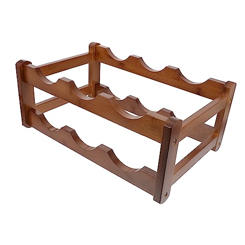 Holibanna Weinregal aus Holz Stabiles Stöckiges Weinflaschen Display Eleganter Weinständer für Flaschen Kompakter Weinhalter für Zuhause Weinlager für Wohnzimmer und Tisch von Holibanna