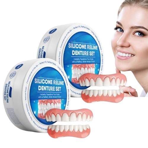 Silicone Reline Denture Set | Denture Silicone Reline Kit, Silicone Reline Denture Set,Soft Denture Silicone Reline Kit,Veneers Snap in Teeth Teeth Comfort Fit (2) von Holibao