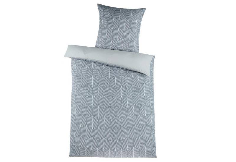 Holiday Heimtex Wendebettwäsche HIGH CLAS, 155 x 220 cm, Silbergrau, 2-teilig, Mikrofaser, 2 teilig, Rautenmuster, mit Reißverschluss, Waschbar bei 30 Grad von Holiday Heimtex