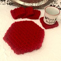 Handgehäkeltes Platzset Und Untersetzer Set von HolidayCache