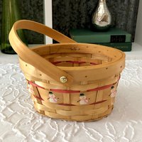 Vintage Schneemann Webkorb von HolidayCache