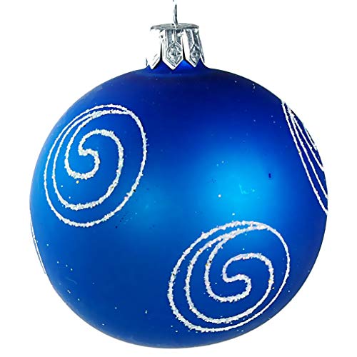 HolidayGiftShops Enigma Glas Christbaumkugel (blau, matt) von HolidayGiftShops