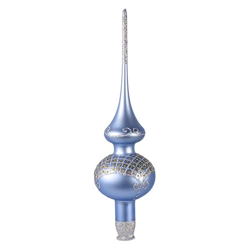 HolidayGiftShops Triumph Glass Christmas Tree Topper (blau, matt). von HolidayGiftShops