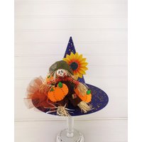 Halloween Dekoration, Hexenhut, 20 cm Hoch X 25 Breit - Baumschmuck, Lila Hexenhut Baumspitze, Regal Sitter von HolidayGirlsBoutique