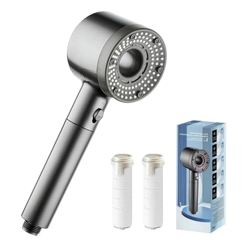 Duschkopf, Wassersparender Duschkopf, Handbrause 5 Strahlarten Hochdruck Duschkopf mit Filter, Duschsparkopf Wassersparend mit Stoppfunktion, Universal Einstellbarer Brausekopf Dusche von Holifesy