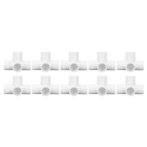 4 Way PVC Fitting Elbow Pipe Connector Durable Sturdy Right Angle Connection for Furniture Water Pipes Greenhouse Tent PVC Material 25mm Inner Diameter 10Pcs Set Kit (White) von Holigie