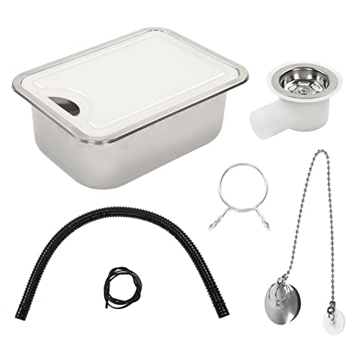 Holigie 304 Grade Stainless Steel RV Sink Kitchen Hand Wash Basin Kit With Acrylic Chopping Board Suitable For Boat von Holigie