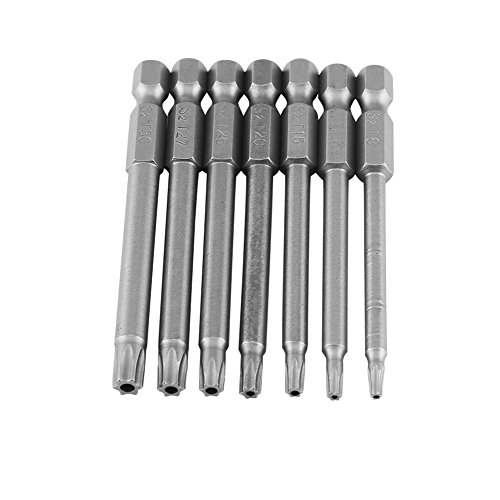 Holigie 7-teiliger S2-Stahlschraubendreher-Bit Set, T8 bis T30 1/4 Hex Shank Impact Security Treiber Bits Magnetic Manper Proof Treiber Bit für Automobil- und Elektronikreparatur von Holigie