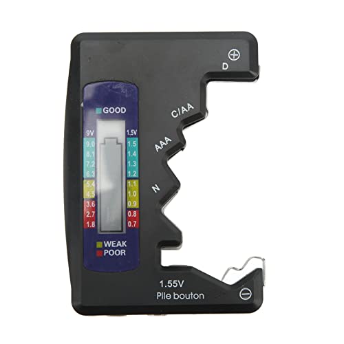 Holigie Digital Battery Capacity Tester Universal D C N AAA AA 9V 1,5 V Button Cell Analyzer (Schwarz) von Holigie