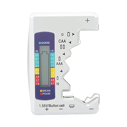 Holigie Digital Battery Capacity Tester Universal D C N AAA AA 9V 1,5 V Button Cell Analyzer (Silber) von Holigie