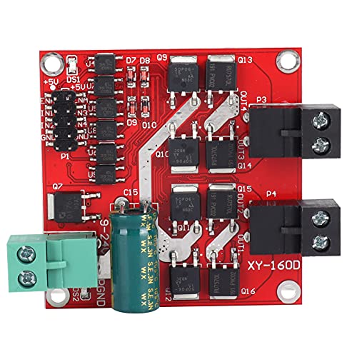 Holigie Dual H Bridge Motor Driver Modul, 6,5V-27V 7A 160W PWM Speed ​​Regulator Board für DC-Motoren, die mit Robotik- und DIY-Elektronikprojekten kompatibel sind von Holigie