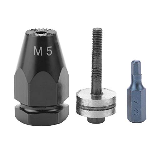 Holigie M5/M6/M8/M10 pneumatic rivet gun,pneumatic rivet nut installer kit quick change for pneumatic rivet gun blind thread insertion tool with pull out connector (Hexagonal straight handle M5) von Holigie
