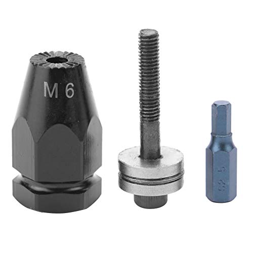 Holigie M5/M6/M8/M10 pneumatic rivet gun,pneumatic rivet nut installer kit quick change for pneumatic rivet gun blind thread insertion tool with pull out connector (Hexagonal straight handle M6) von Holigie