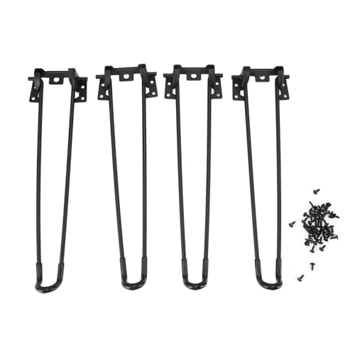 Holigie Tischbeine Heavy Duty U Form Black Metall Falten Möbelbeine für Couchtisch Camping Table Moderne minimalistische Design Premium Eisenmaterial 4 Pack mit Schrauben (420 mm) von Holigie