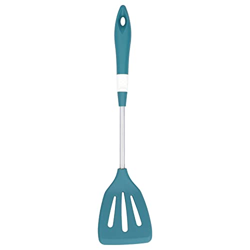 Silikonkochutensilien Edelstahl -Wärmedämmung Anti -Skalding bequemes Griff Ergonomisches Design Küchenwerkzeuge zum Kochen des Backens Grüner Set von 6 6 (Durchgesickerte Schaufelgrün) von Holigie