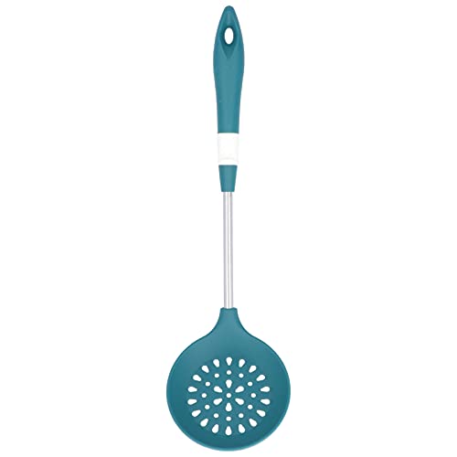 Silikonkochutensilien Edelstahl -Wärmedämmung Anti -Skalding bequemes Griff Ergonomisches Design Küchenwerkzeuge zum Kochen des Backens Grüner Set von 6 6 (Großer Colander-Green) von Holigie