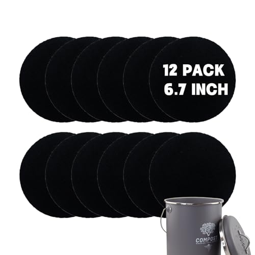 12 Stück – 17 cm runde Kompostbehälter-Kohlefilter, extra dicke Aktivkohlefilter für länger anhaltende Geruchskontrolle, passend für Arbeitsplatten und Zuhause, Eimer, Küchenkompostbehälter 12 Stück – 17 cm runde Kompostbehälter-Kohlefilter, extra dicke Aktivkohlefilter für länger anhaltende Geruchskontrolle, passend für Arbeitsplatten und Zuhause, Eimer, Küchenkompostbehälter von Holismo
