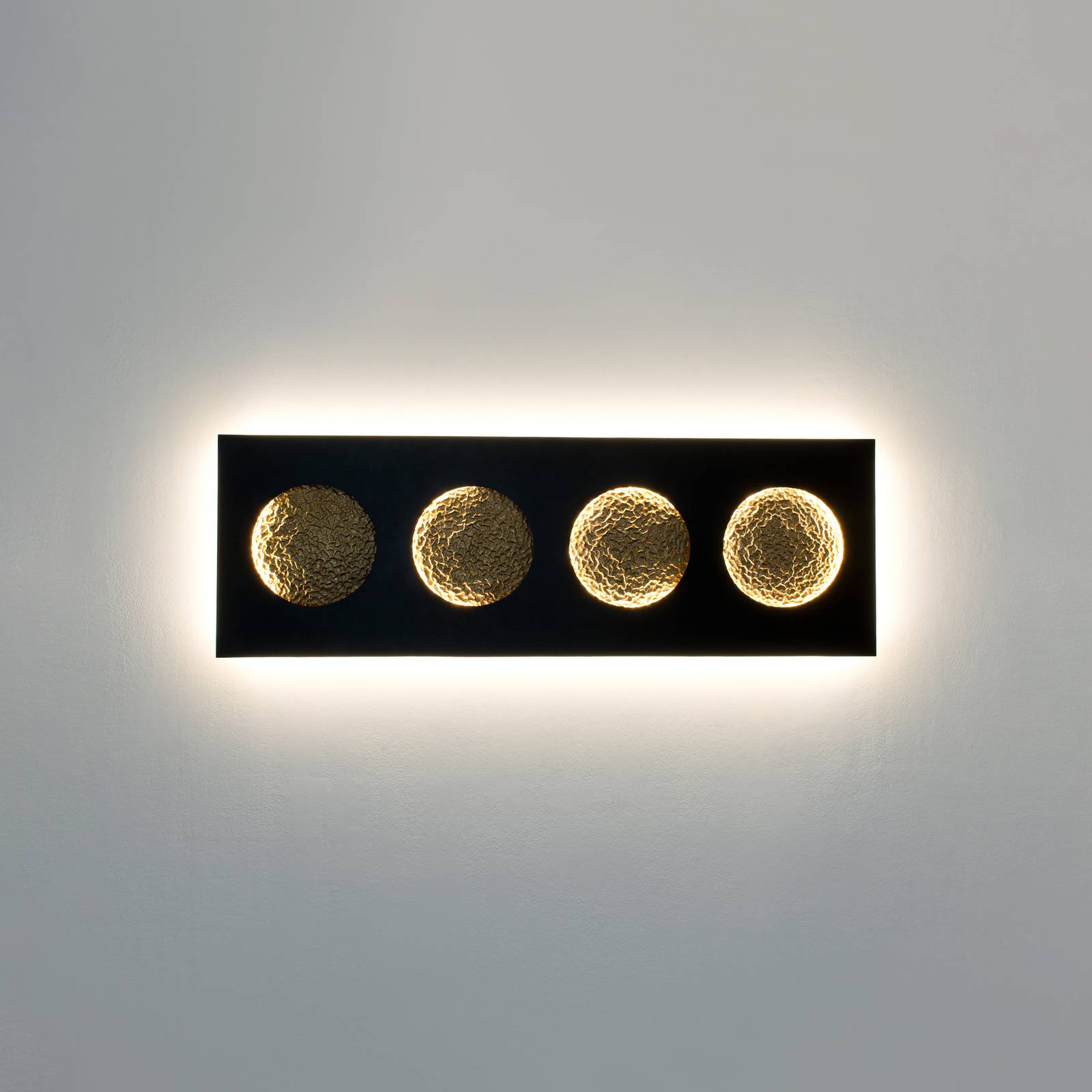LED-Wandleuchte Fasi Della Luna, schwarz/gold von Holländer
