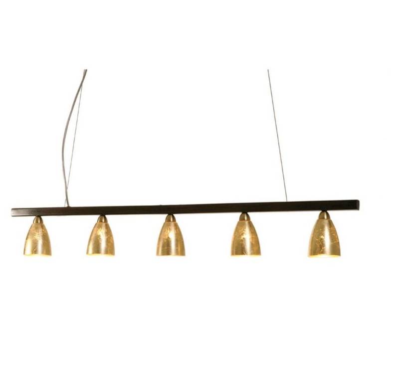 Holländer Pendelleuchte 5-flammig Alice Trave Glas Gold Schwarz, Braun, Gold von Holländer