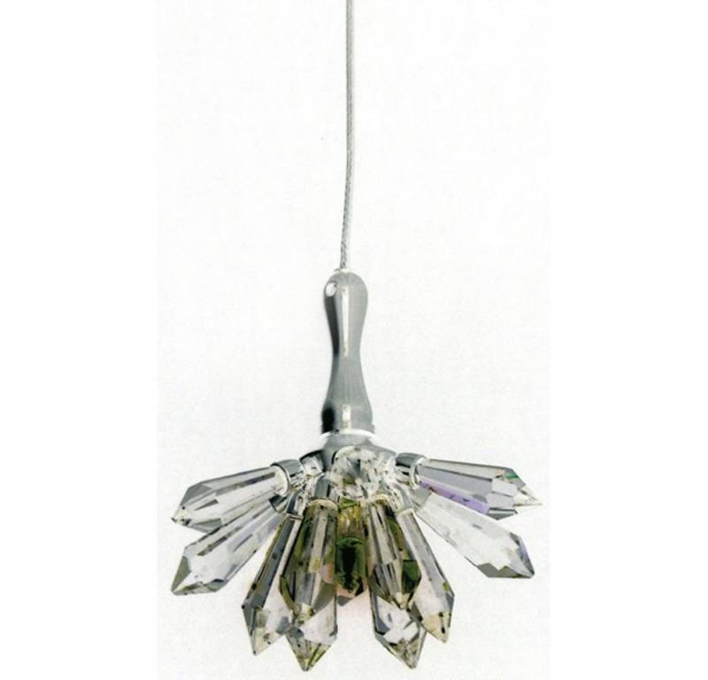 Holländer Pendelleuchte Serenata Fiore Metal verchromt-Kristallglas Silber-Klar von Holländer