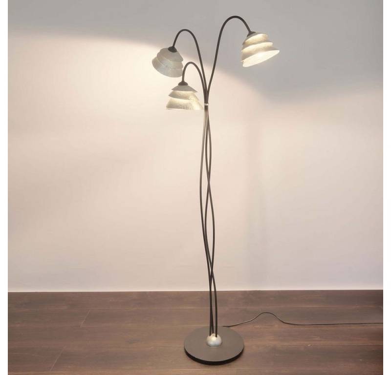 Holländer Stehlampe 3-flammig Snail One Eisen Schwarz-Silber Schwarz, Silber von Holländer