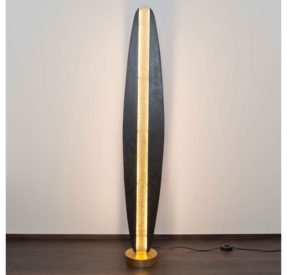 Holländer Stehlampe Simbolo Eisen Braun-Schwarz-Gold gold, braun, schwarz von Holländer