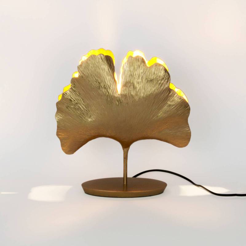 Tischleuchte Ginkgo, gold, 36x34cm von Holländer